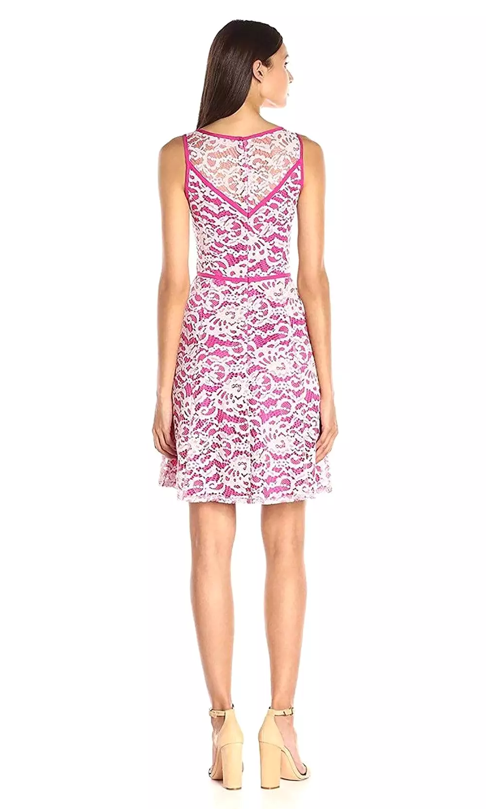 Adrianna Papell - 12253970 Floral Bateau Neck A-Line Dress