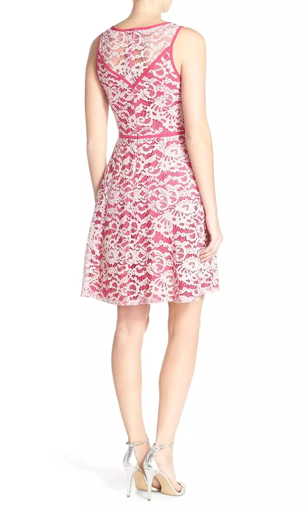 Adrianna Papell - 12253970 Floral Bateau Neck A-Line Dress