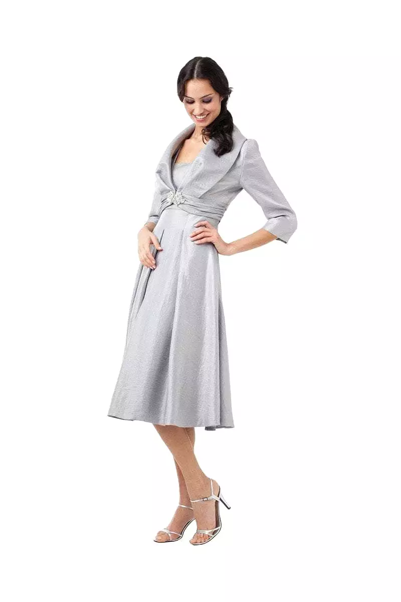 Adrianna Papell 81857160 Satin A-Line Dress With Jacket