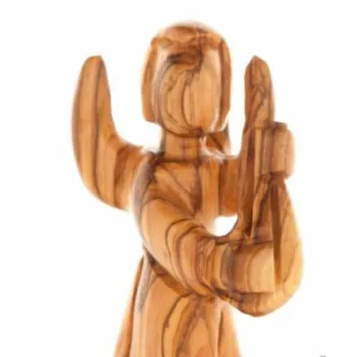 Angel With Cithara, Wooden Nativity Figurine 5.1