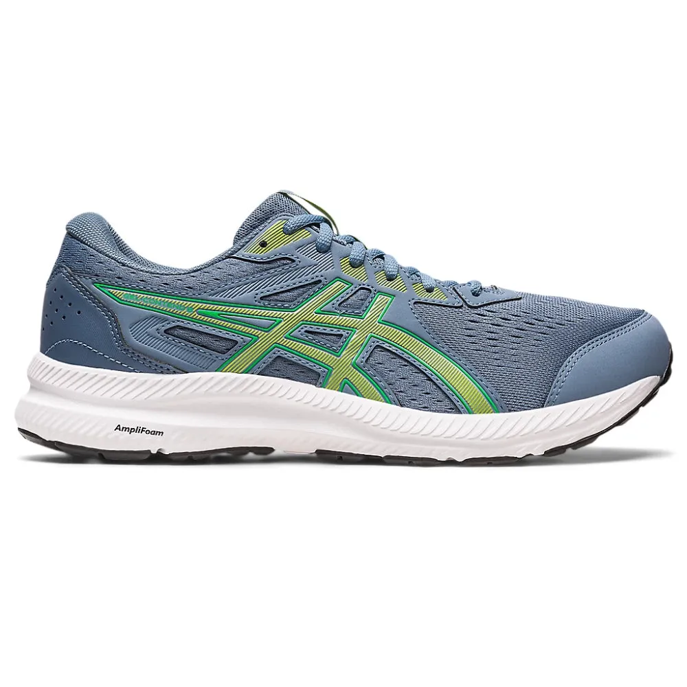 ASICS Men's Gel-Contend 8 Running Shoe (Steel Blue/Lime Zest)