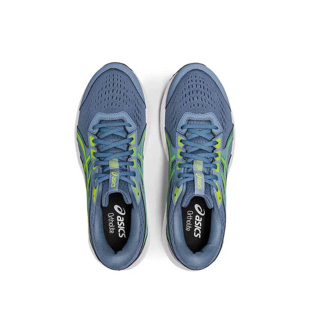 ASICS Men's Gel-Contend 8 Running Shoe (Steel Blue/Lime Zest)