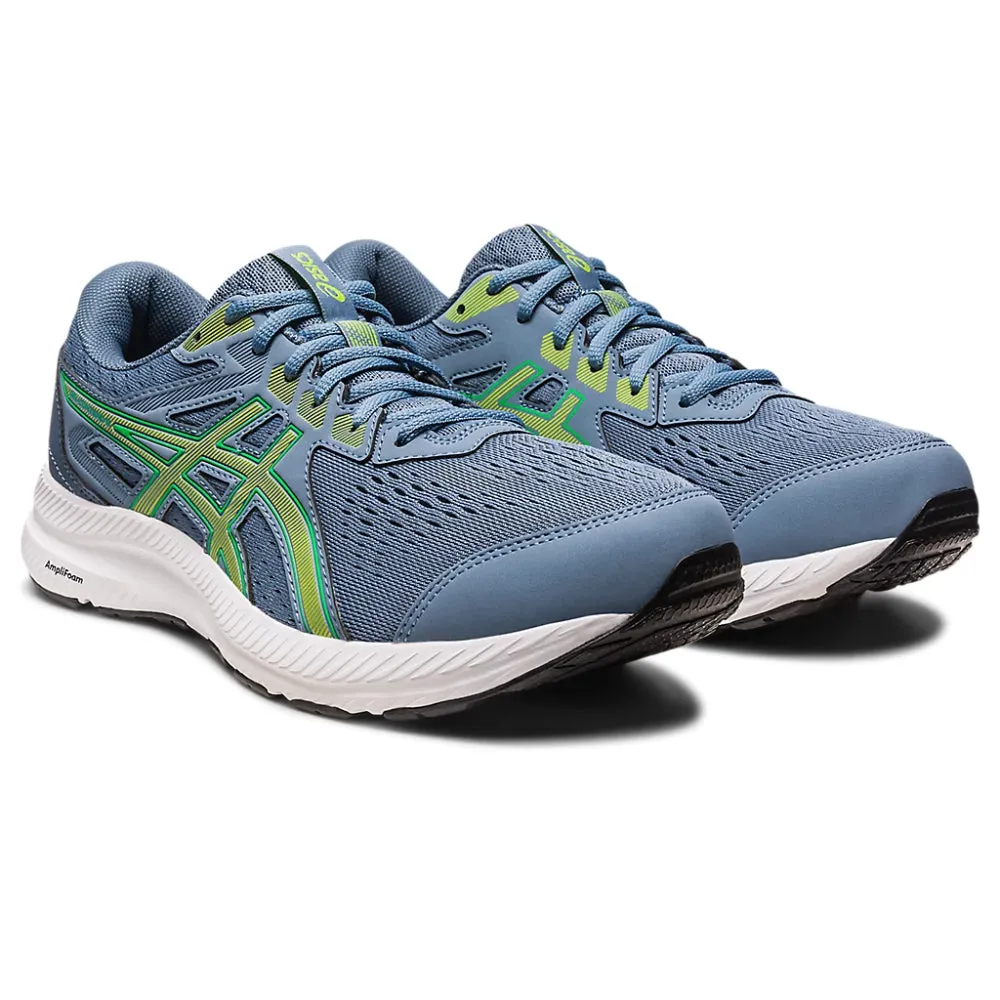 ASICS Men's Gel-Contend 8 Running Shoe (Steel Blue/Lime Zest)