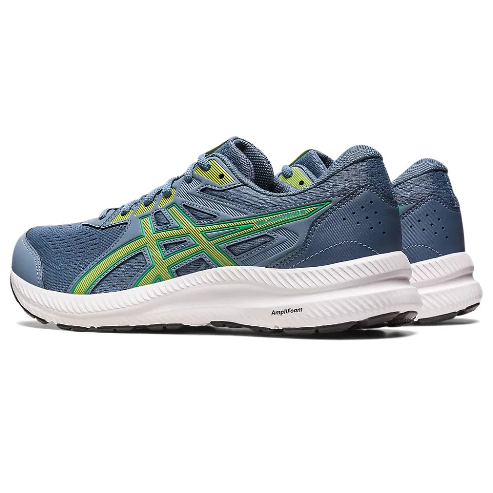 ASICS Men's Gel-Contend 8 Running Shoe (Steel Blue/Lime Zest)