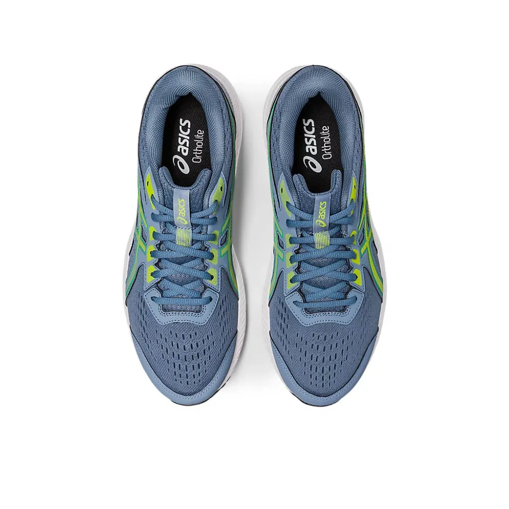 ASICS Men's Gel-Contend 8 Running Shoe (Steel Blue/Lime Zest)