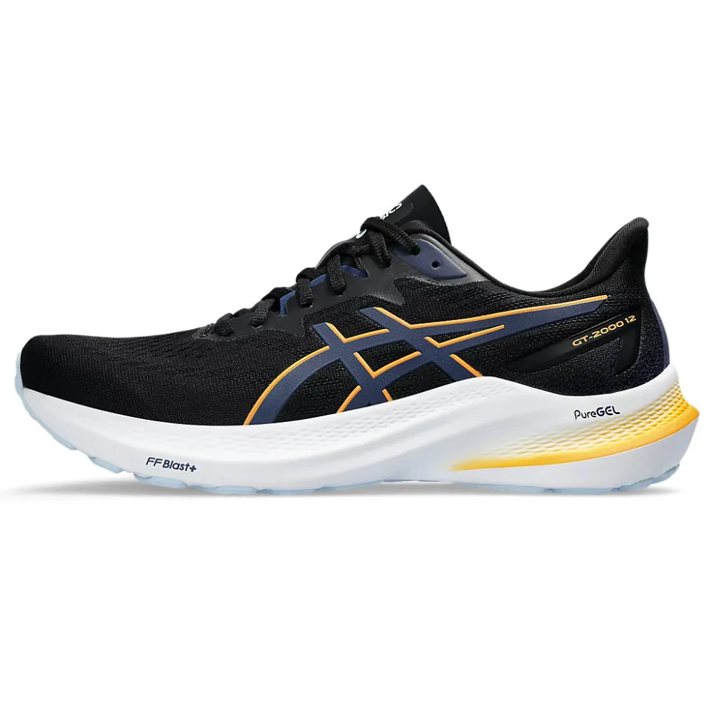 ASICS Men's GT-2000 12 Running Shoe (Black/Fellow Yellow)