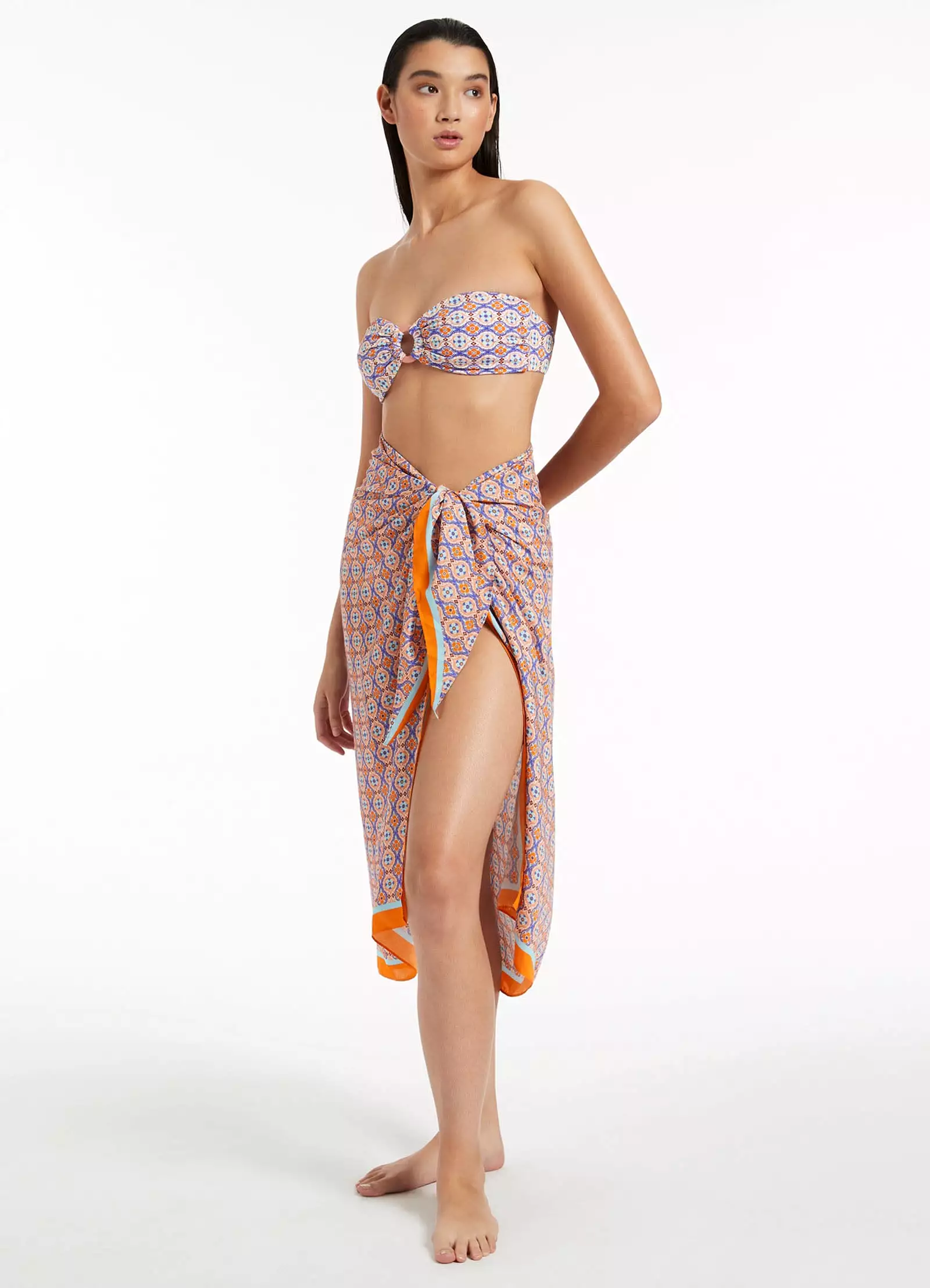 Azura Geo Sarong - Retro Orange