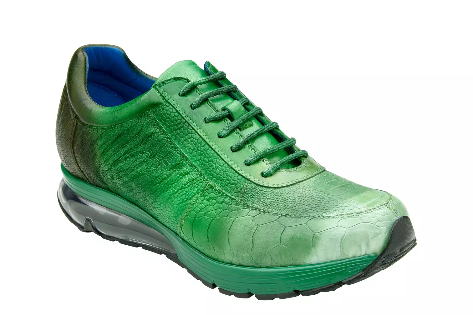 Belvedere - George, Genuine Ostrich Multi-Pine Hand Painted Sneaker - Multi Pine - E16