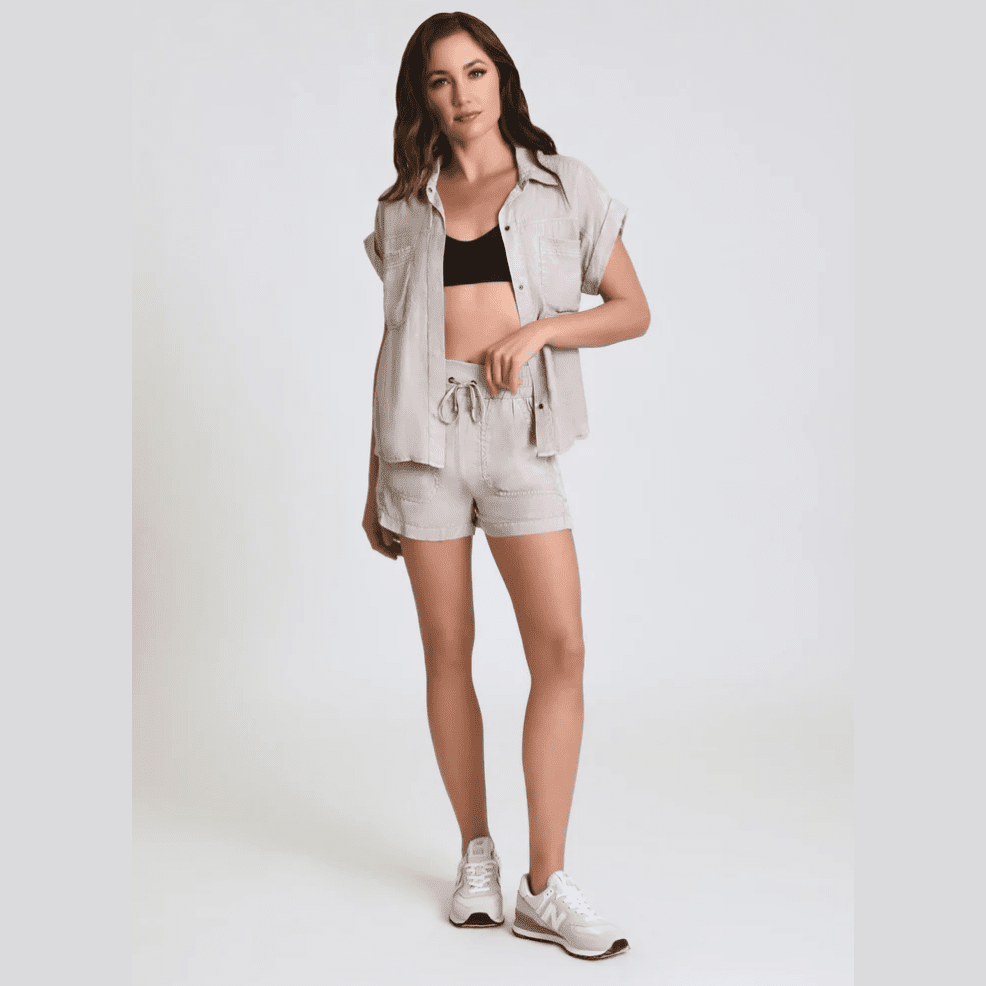 Blanc Noir Phoenix Tencel Shorts in Clay