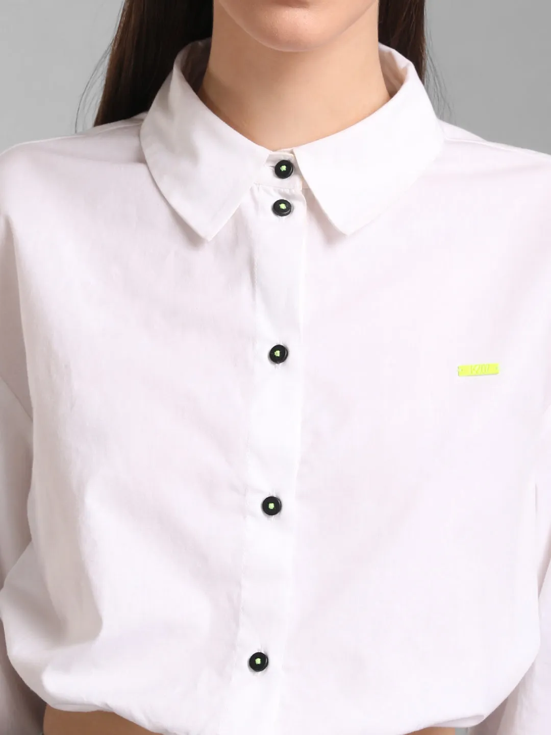 Boxy Crop Shirt With Elasticated Waist