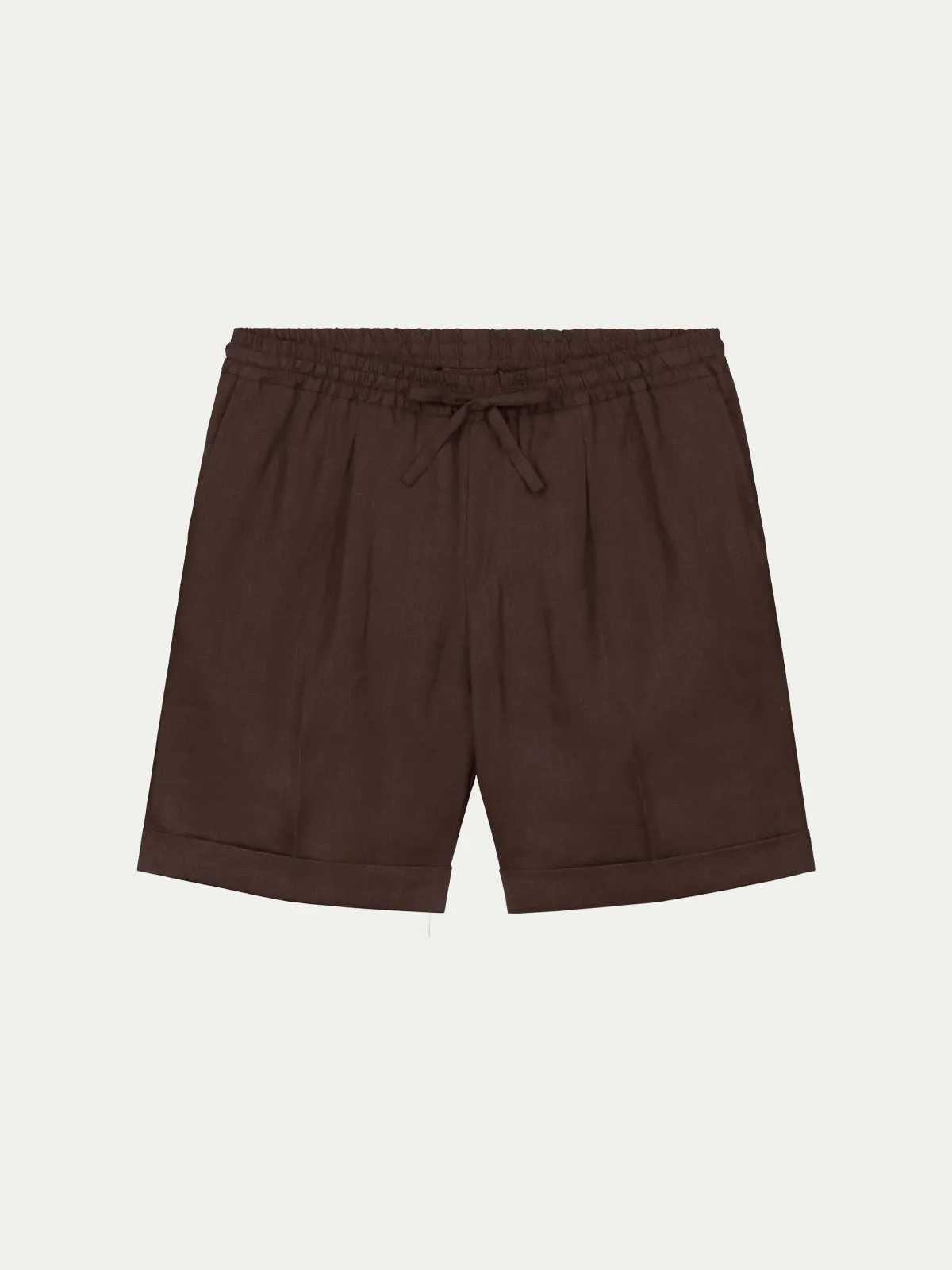 Brown Linen Seaside Shorts