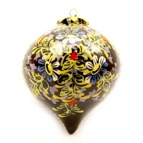 Chamomile Flowers Teardrop Ceramic Ornament