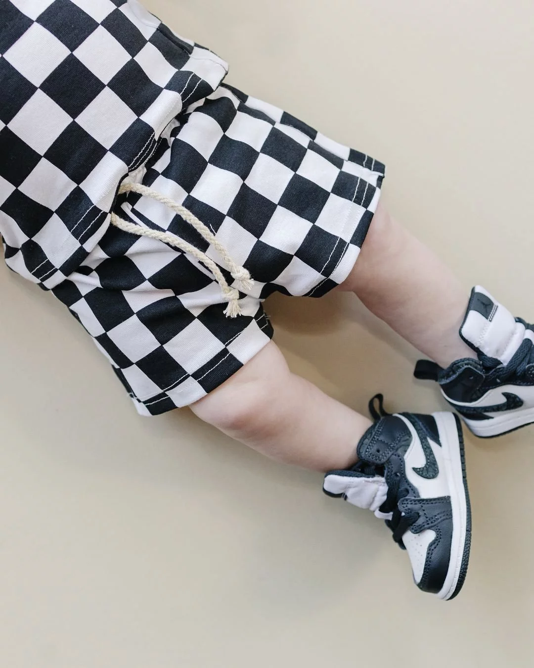 Checkered Shorts Set | Black