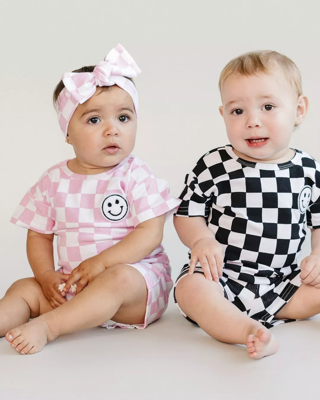 Checkered Shorts Set | Pink