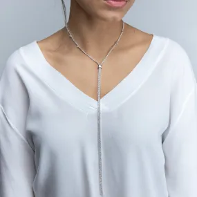 Clear Crystal Backdrop Lariat Necklace