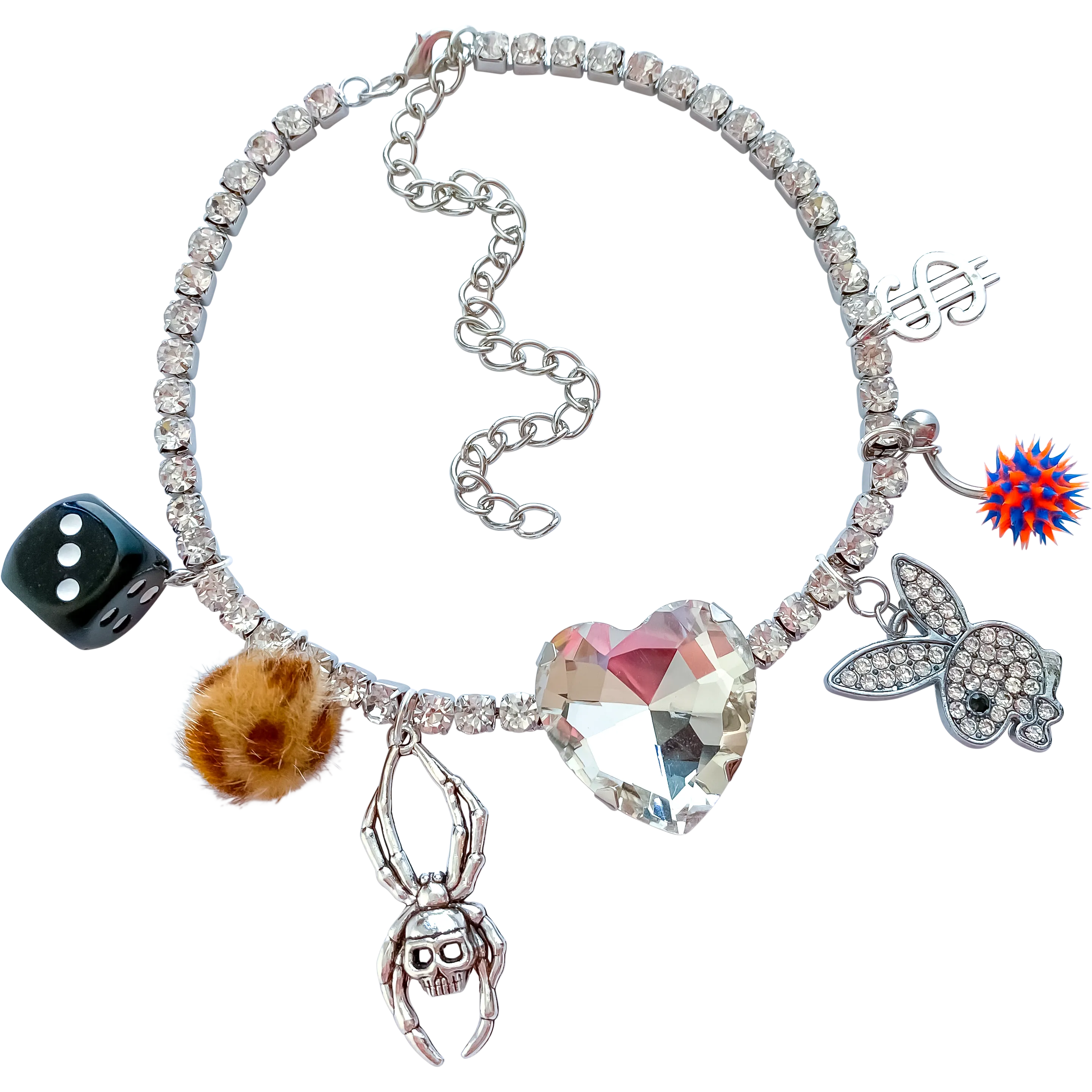 Crystal Heart Charm Necklace