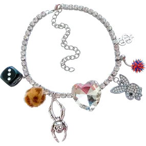 Crystal Heart Charm Necklace