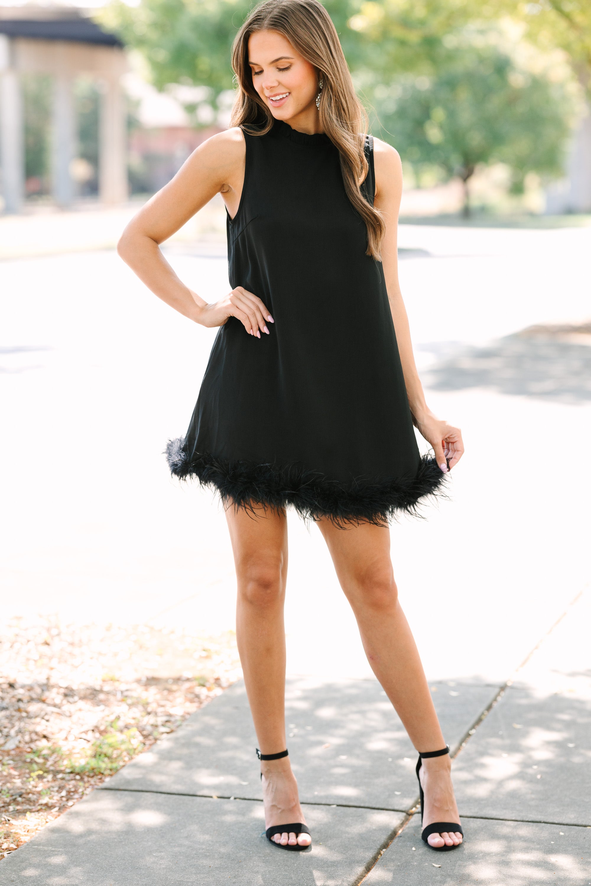 Dance The Night Away Black Feather Dress