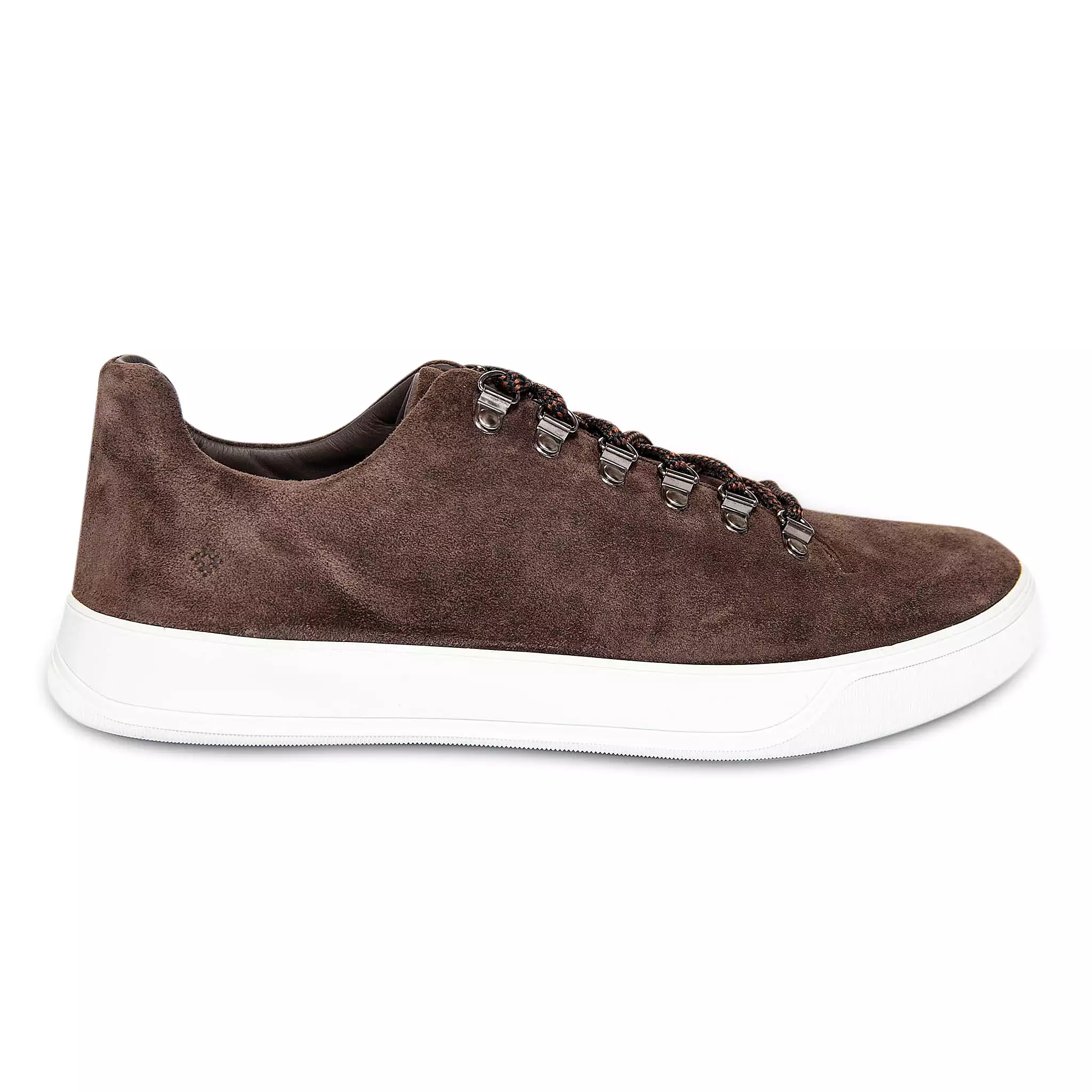 Dermot suede leather sneaker with hooked eyelets (espresso)