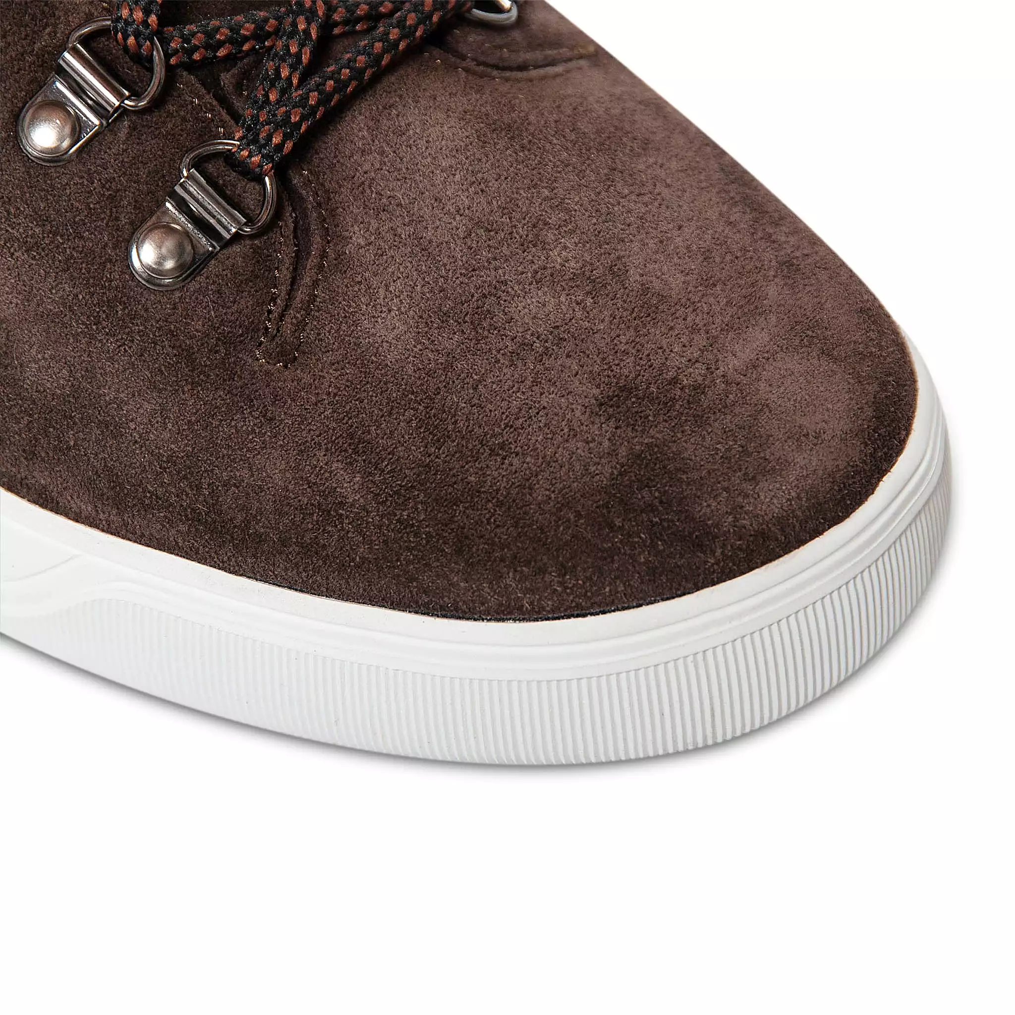 Dermot suede leather sneaker with hooked eyelets (espresso)