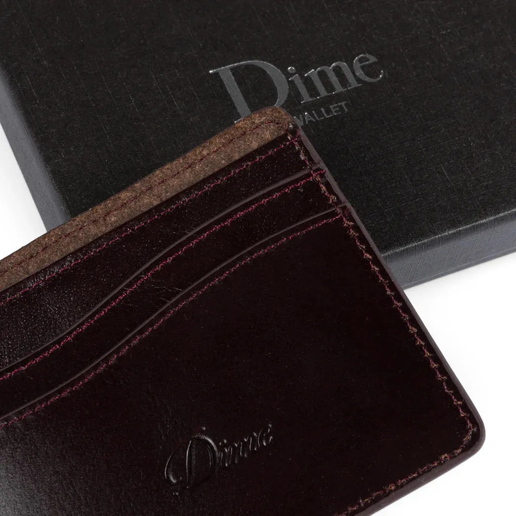 Dime MTL Classic Quilted Leather Wallet Burgundy