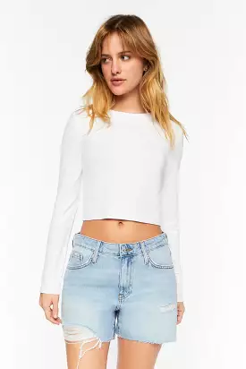 Distressed Cut-Off Denim Shorts