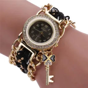 Duoya Ladies Watch Women Watches Braided Band Rhinestone Analog Quartz Wristwatches Relojes Mujer Montre Feida