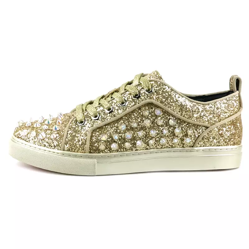 FI-2414 Gold Glitter Spike Low Cut Sneaker Encore by Fiesso