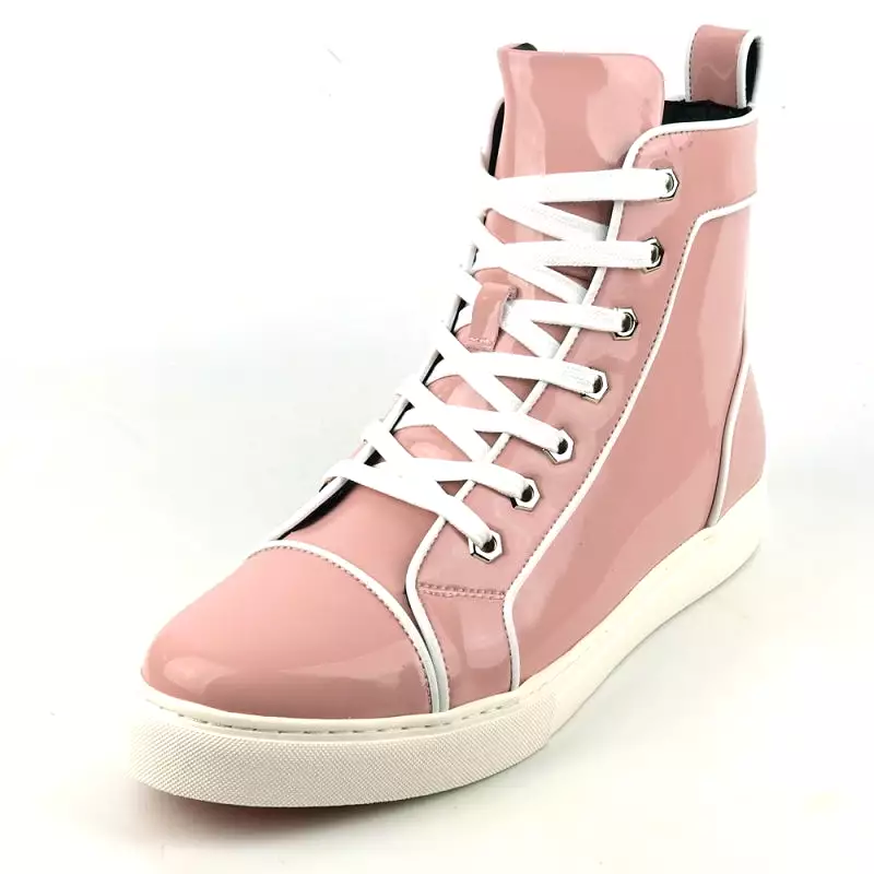 FI-2416 Pink Patent Leather High Top Sneaker