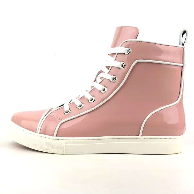 FI-2416 Pink Patent Leather High Top Sneaker