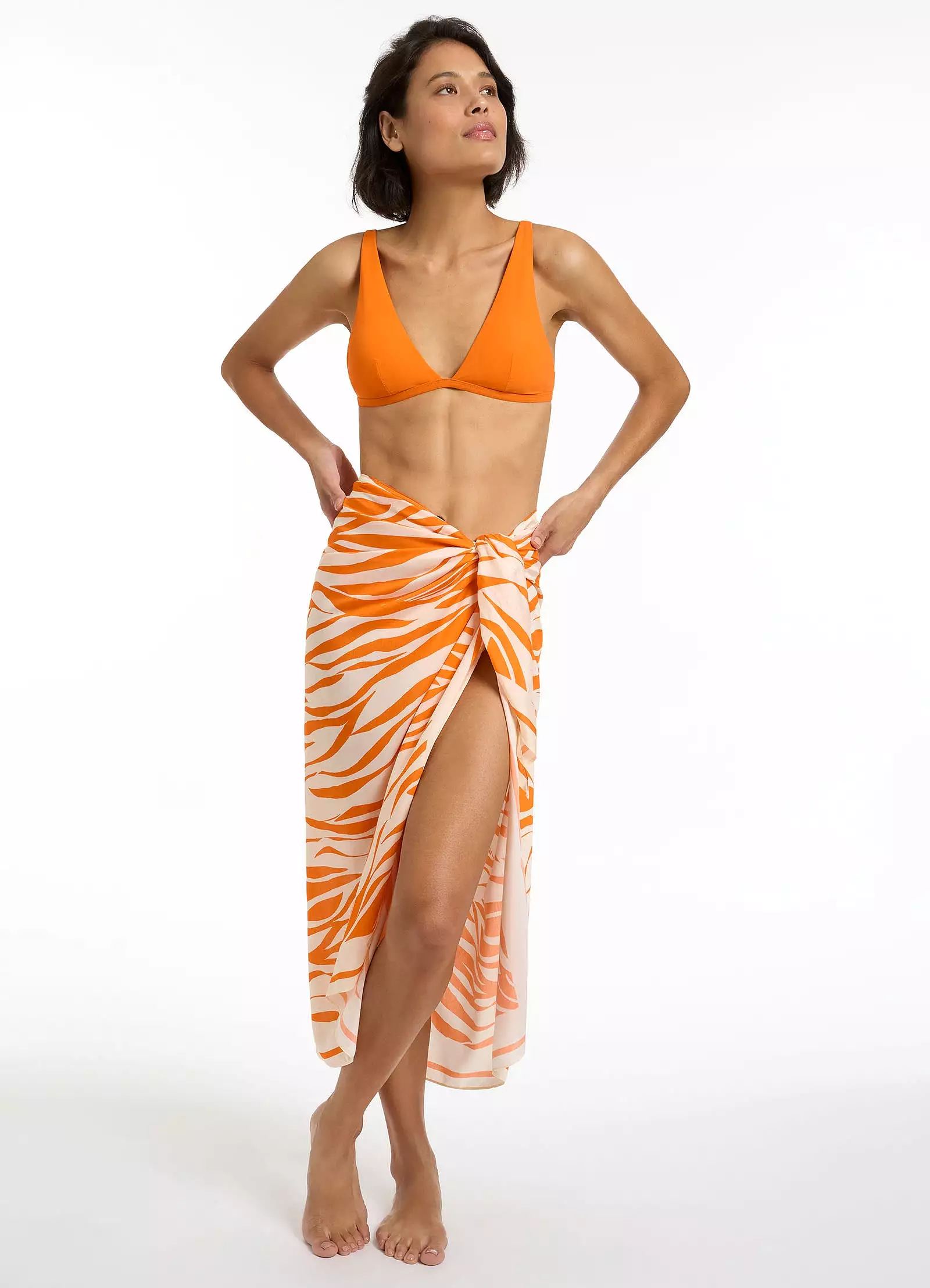 Fine Lines Sarong  - Papaya