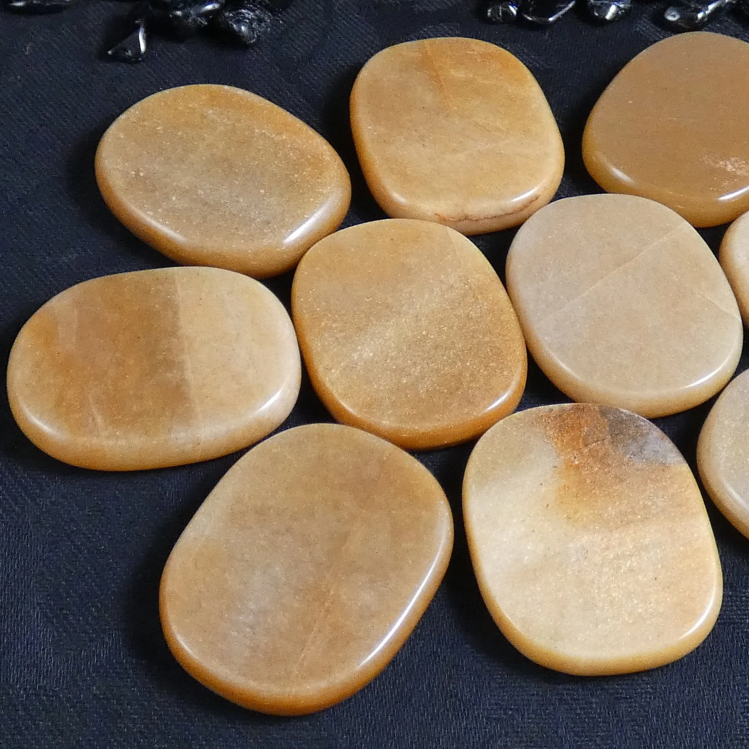 Flat Peach Moonstone Palm Stones (10 Packs) (Various)