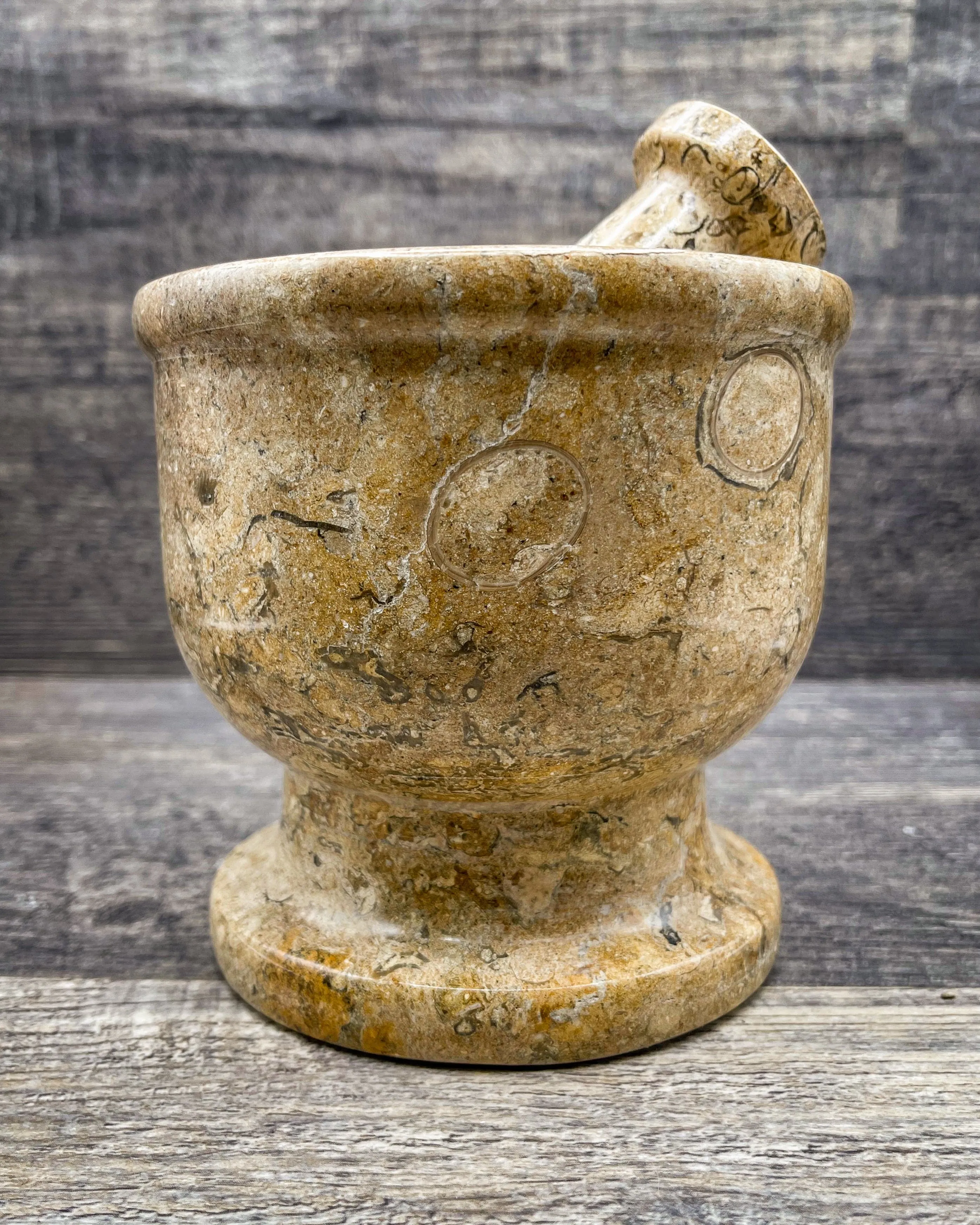 Fossilized Coral Mortar & Pestle