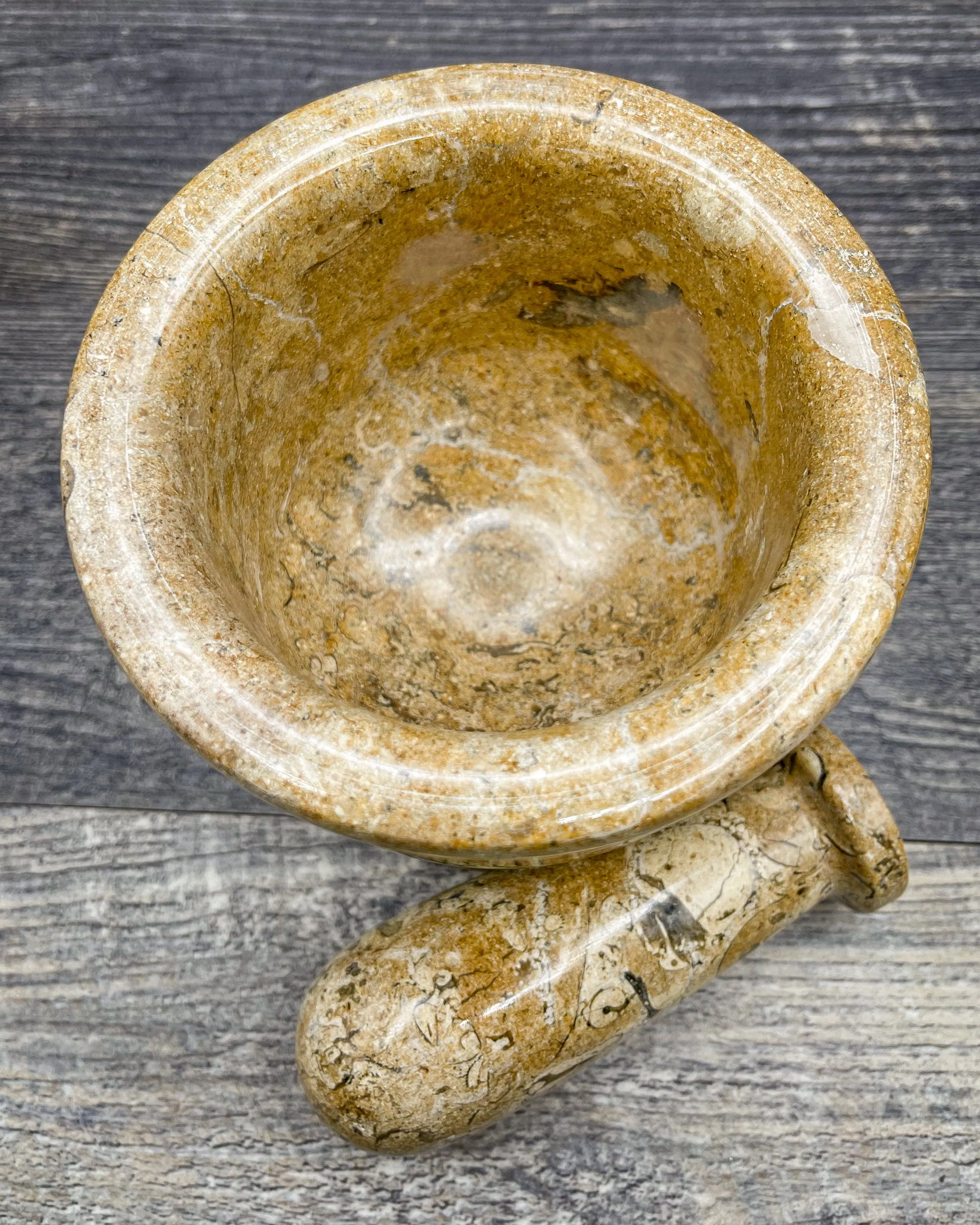 Fossilized Coral Mortar & Pestle