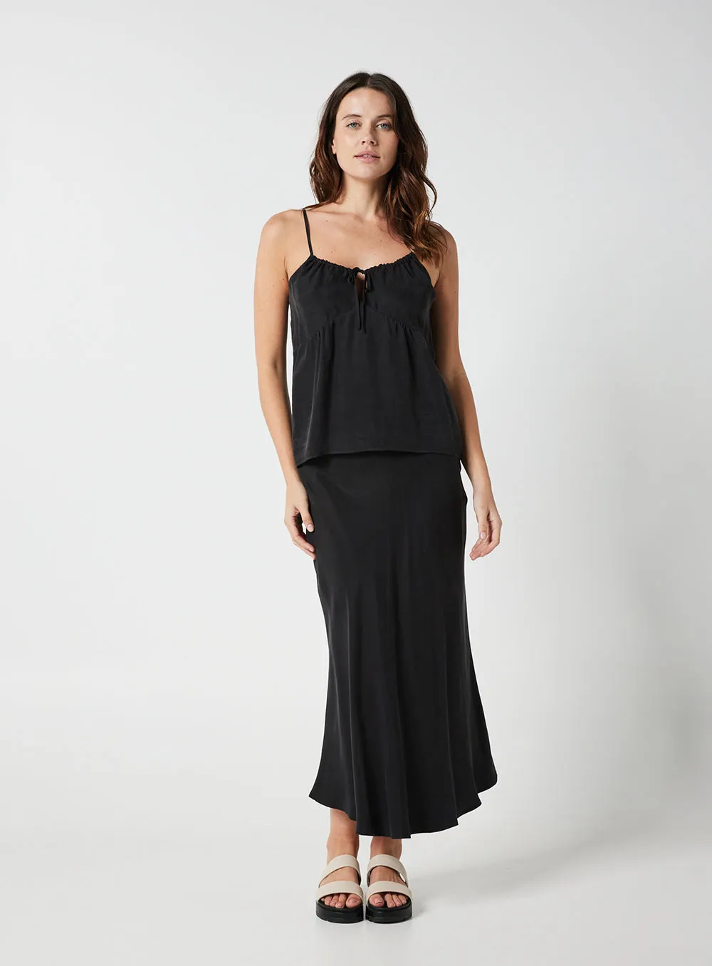 Hazel Cupro Cami-Black