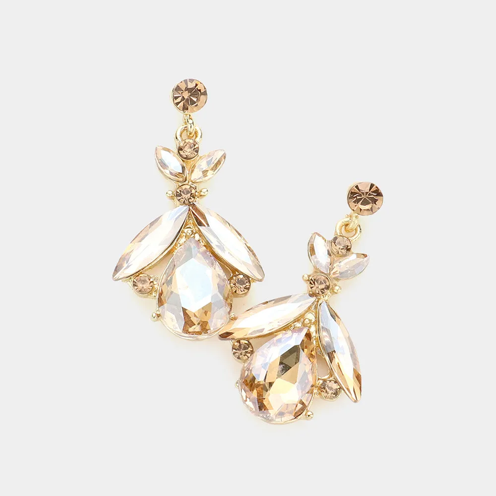 iLLASPARKZ Teardrop Crystal Marquise Evening Earrings