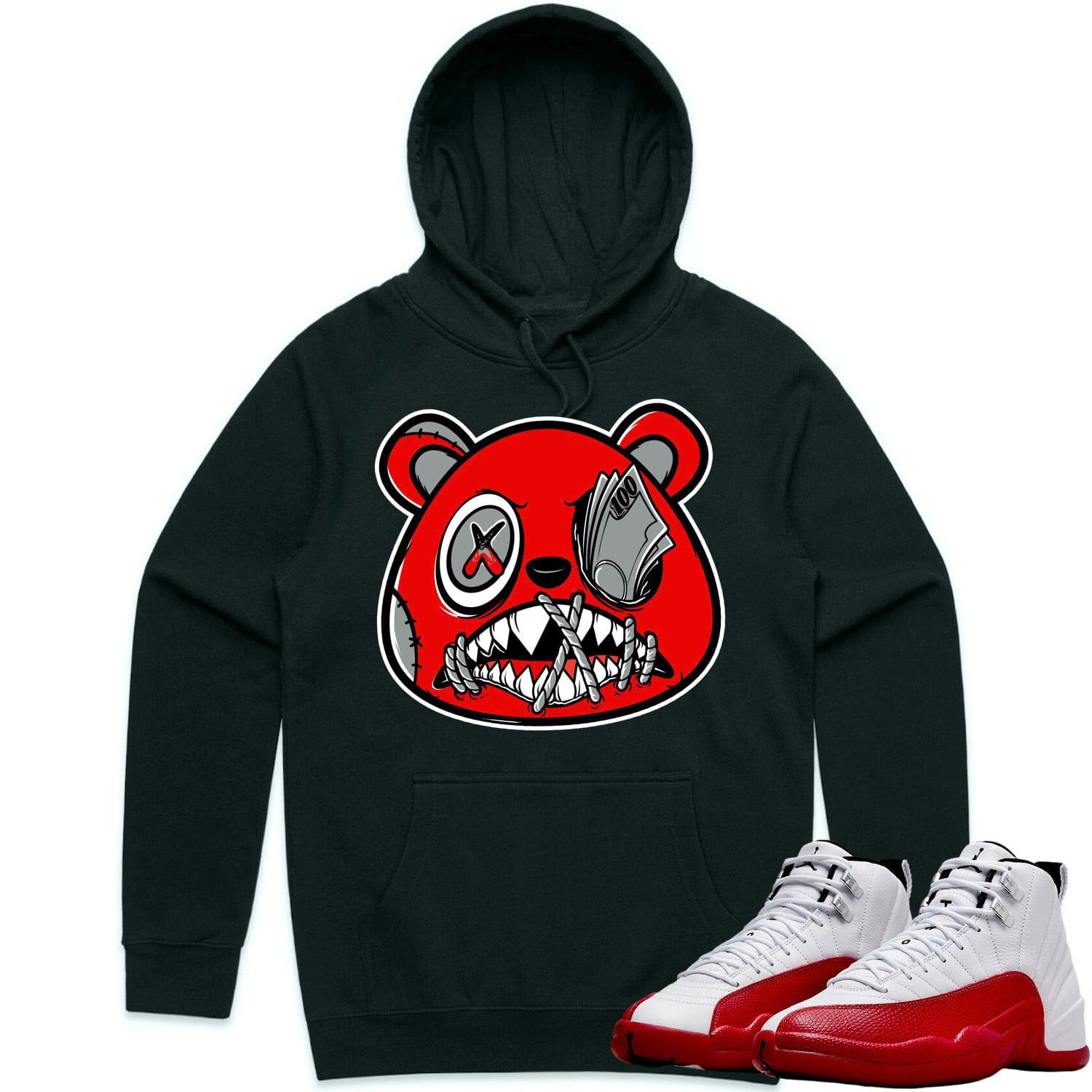 Jordan 12 Cherry 12s Hoodie to Match - ANGRY MONEY TALKS BAWS