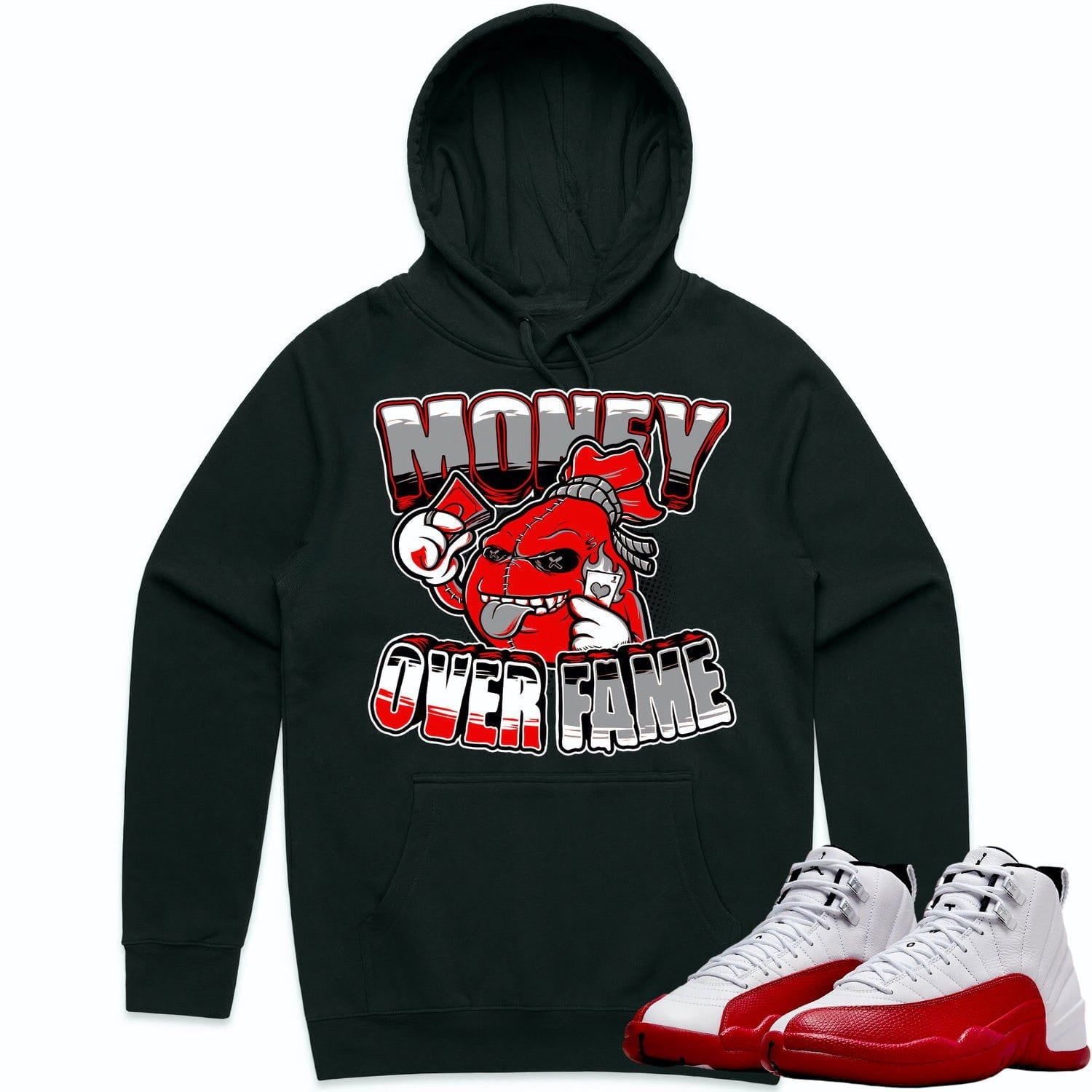 Jordan 12 Cherry 12s Hoodie to Match - RED MOF