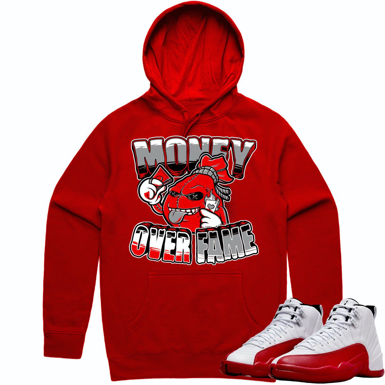 Jordan 12 Cherry 12s Hoodie to Match - RED MOF