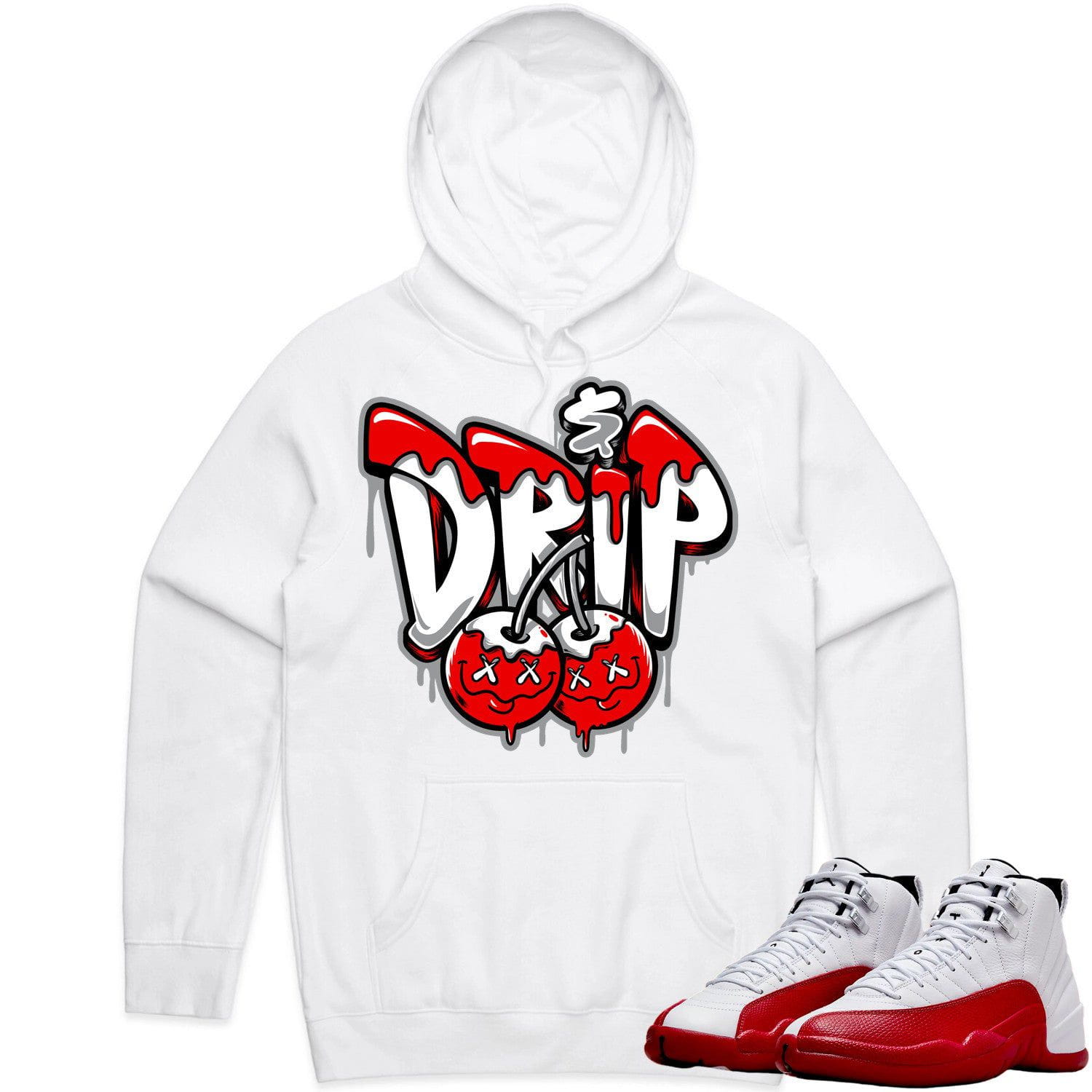 Jordan 12 Cherry 12s Hoodie to Match - RED MONEY DRIP