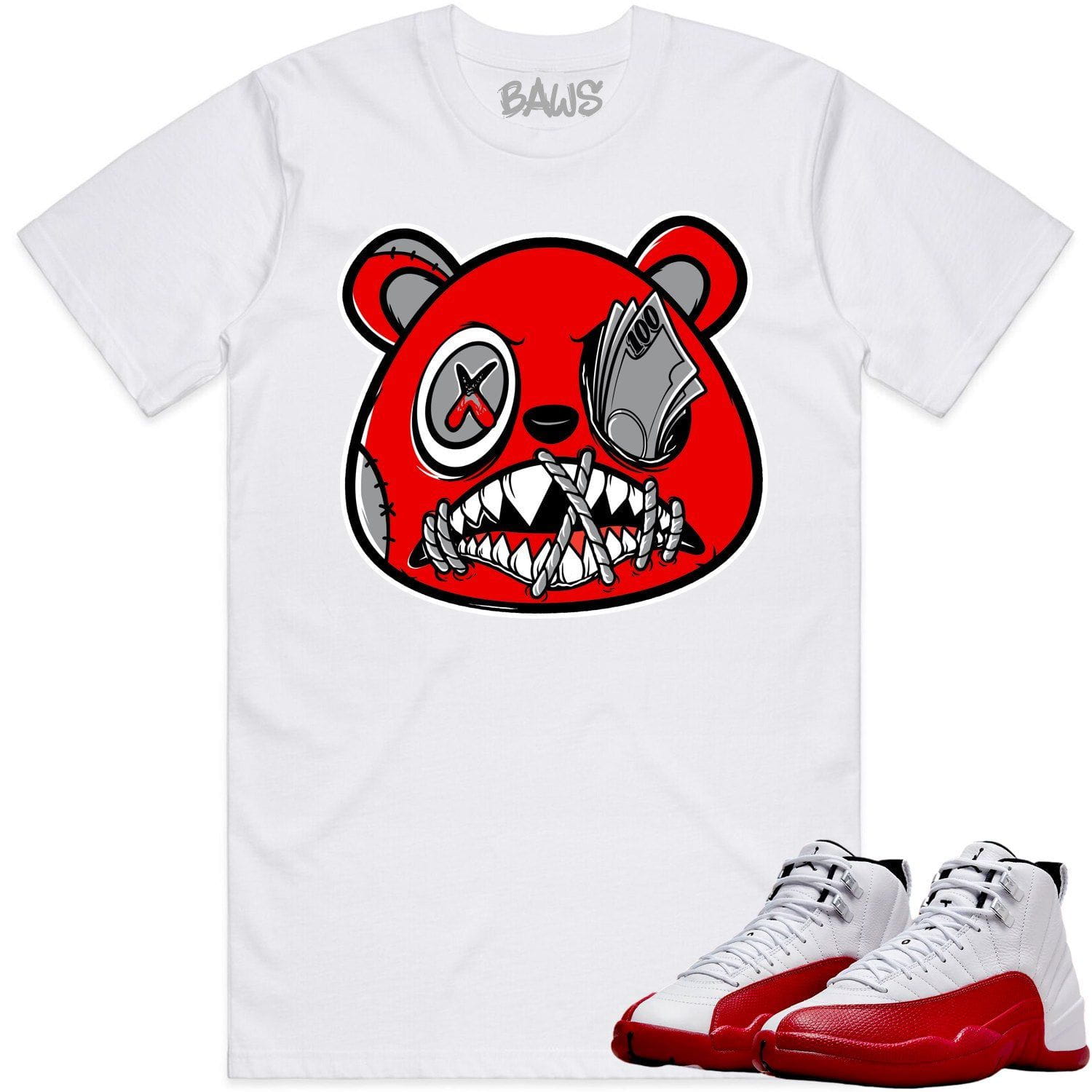 Jordan 12 Cherry 12s Shirt to Match - ANGRY MONEY TALKS BAWS