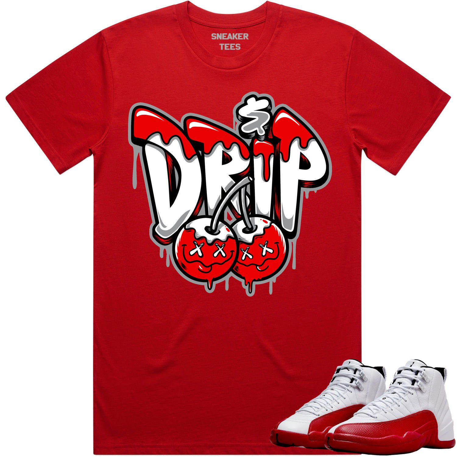 Jordan 12 Cherry 12s Shirt to Match - RED MONEY DRIP