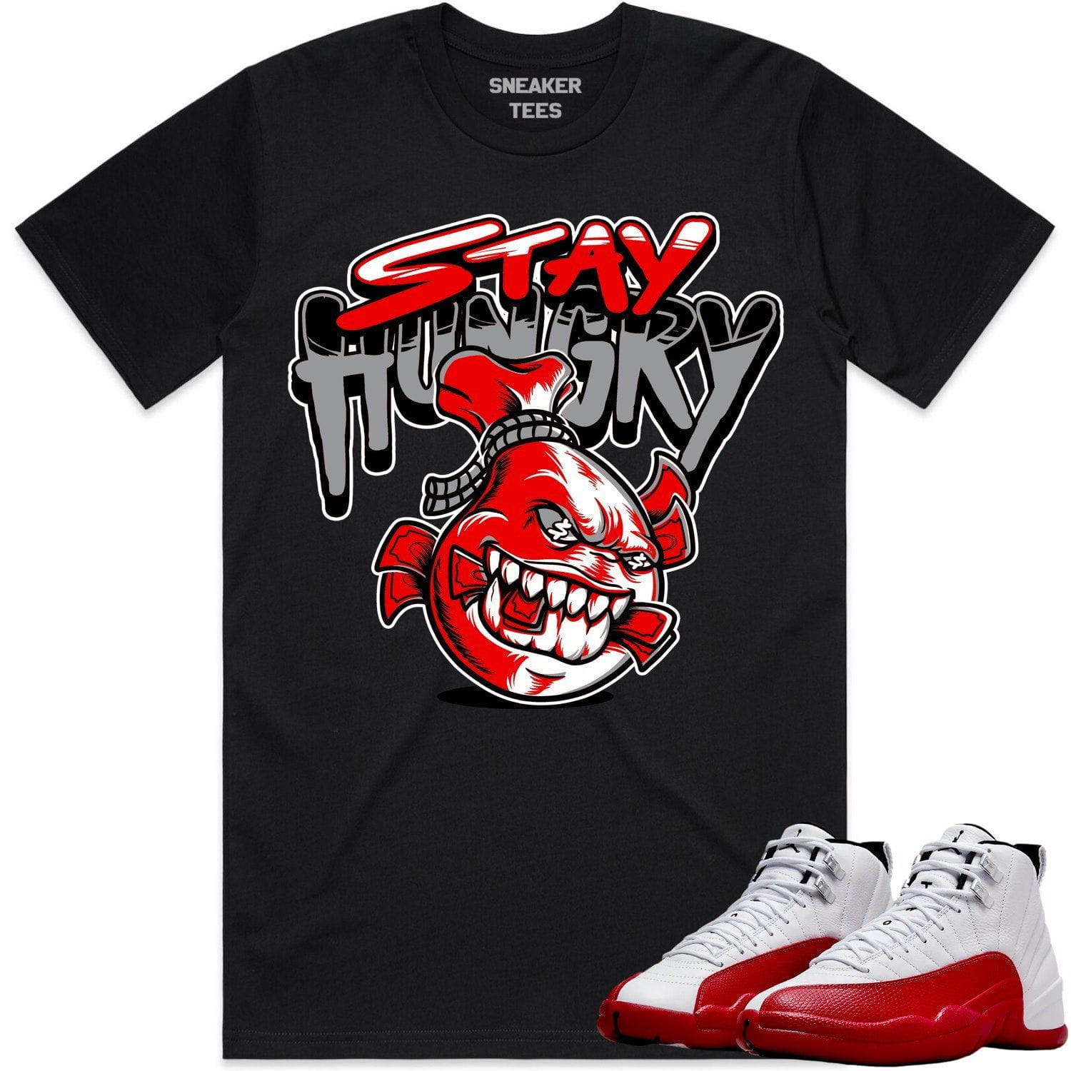 Jordan 12 Cherry 12s Shirt to Match - RED STAY HUNGRY