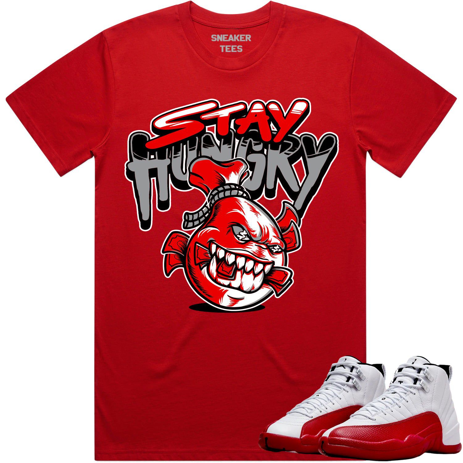 Jordan 12 Cherry 12s Shirt to Match - RED STAY HUNGRY