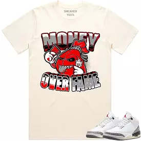 Jordan 3 White Cement 3s Shirt to Match - RED MOF