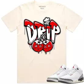 Jordan 3 White Cement 3s Shirt to Match - RED MONEY DRIP