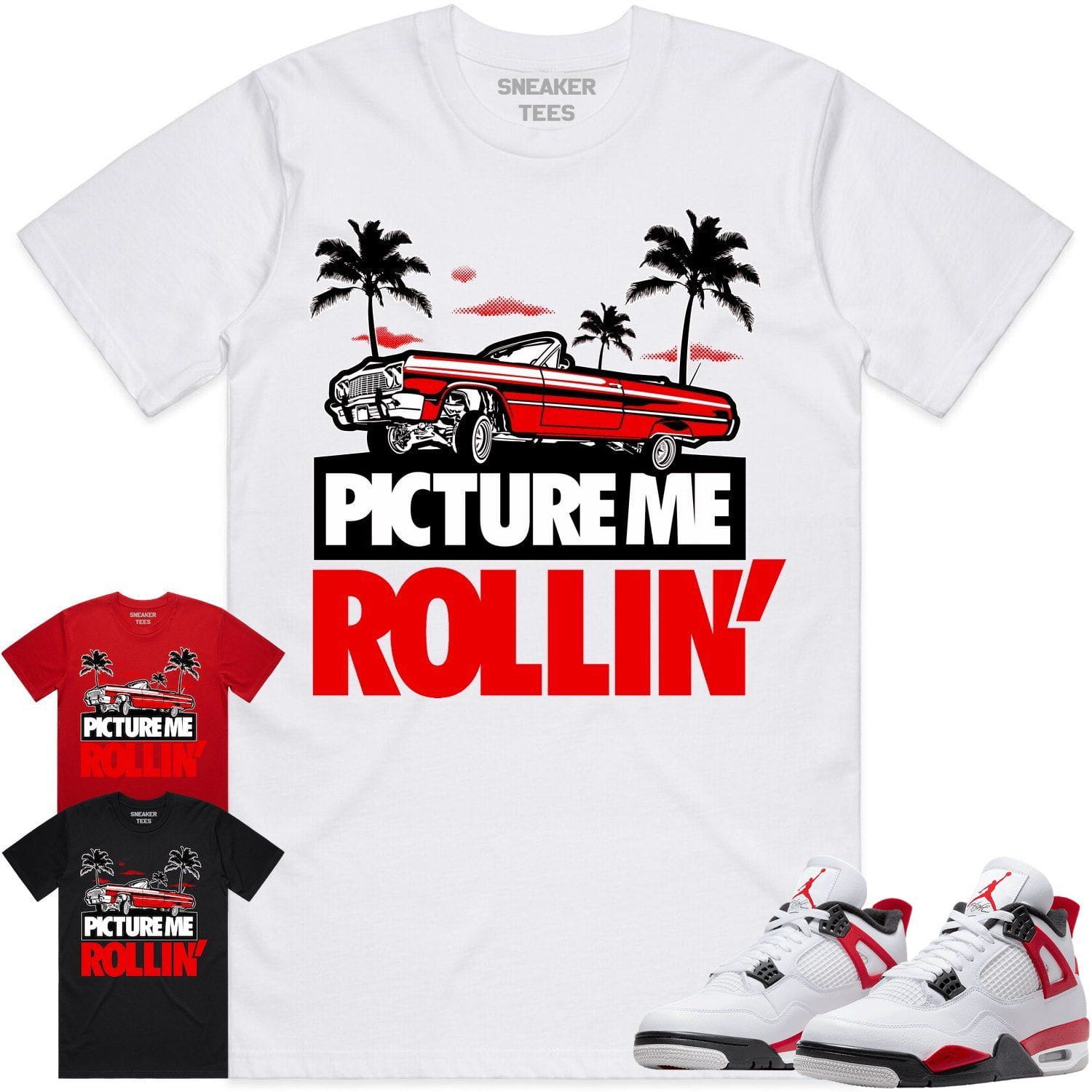 Jordan 4 Red Cement 4s Shirt to Match - RED PMR