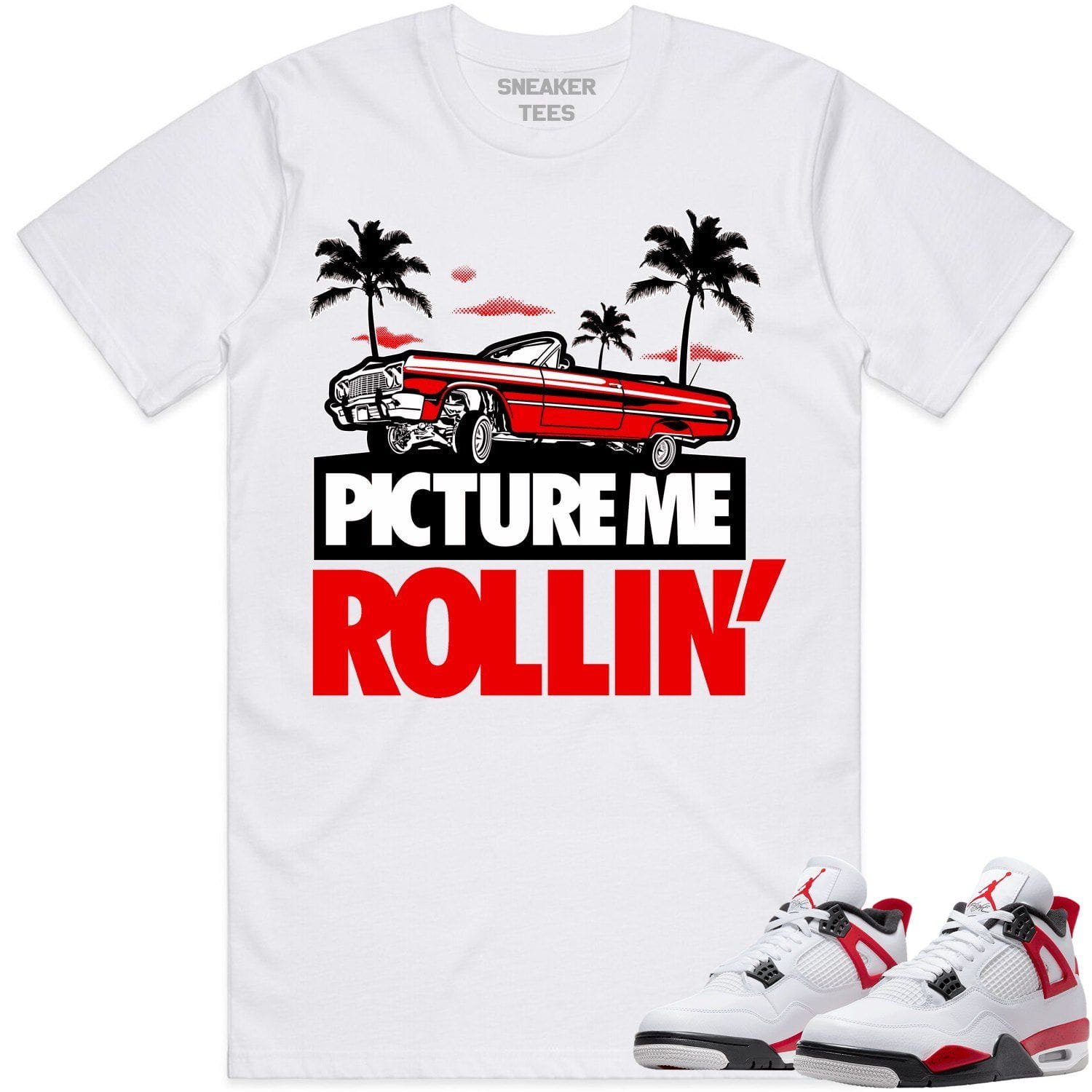 Jordan 4 Red Cement 4s Shirt to Match - RED PMR