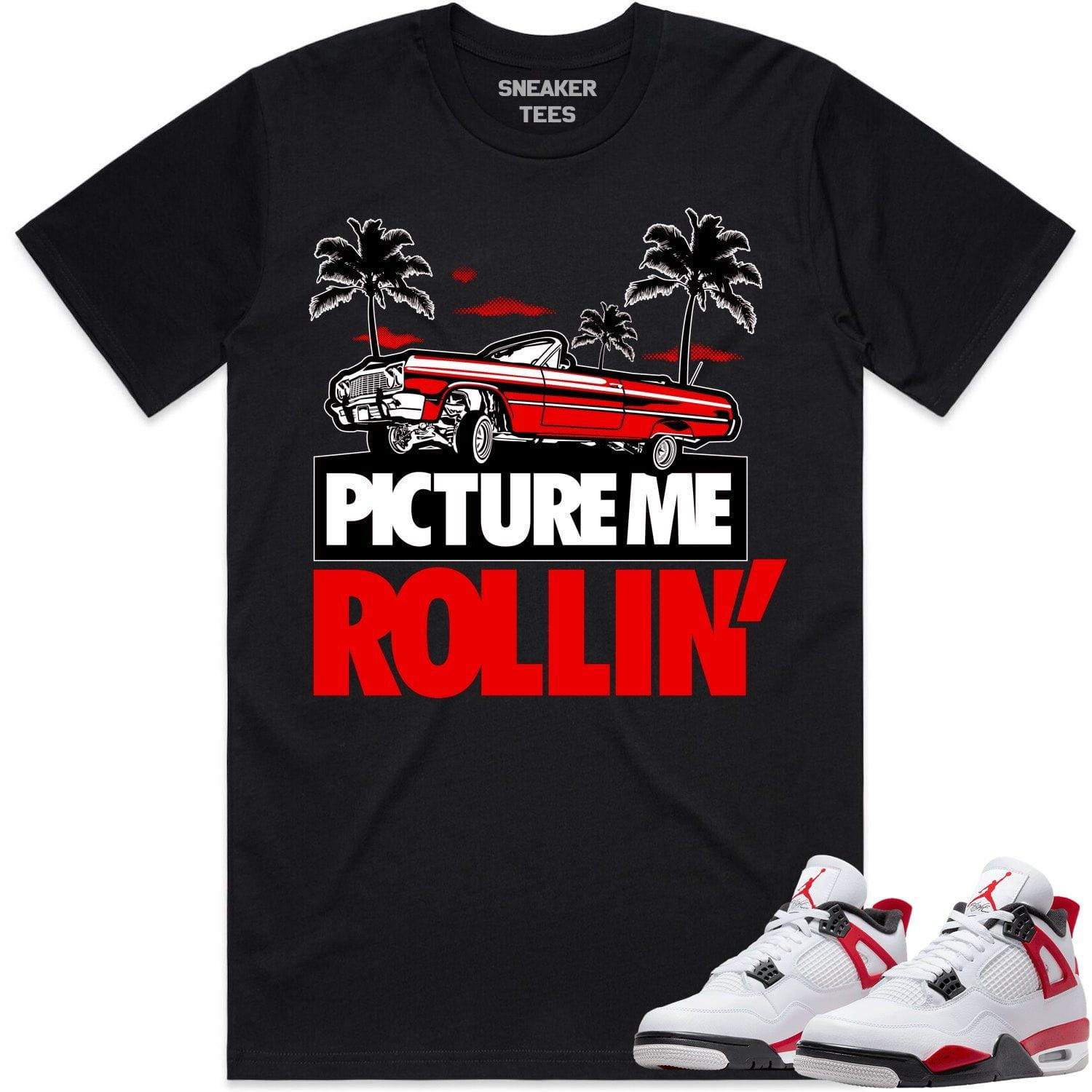 Jordan 4 Red Cement 4s Shirt to Match - RED PMR