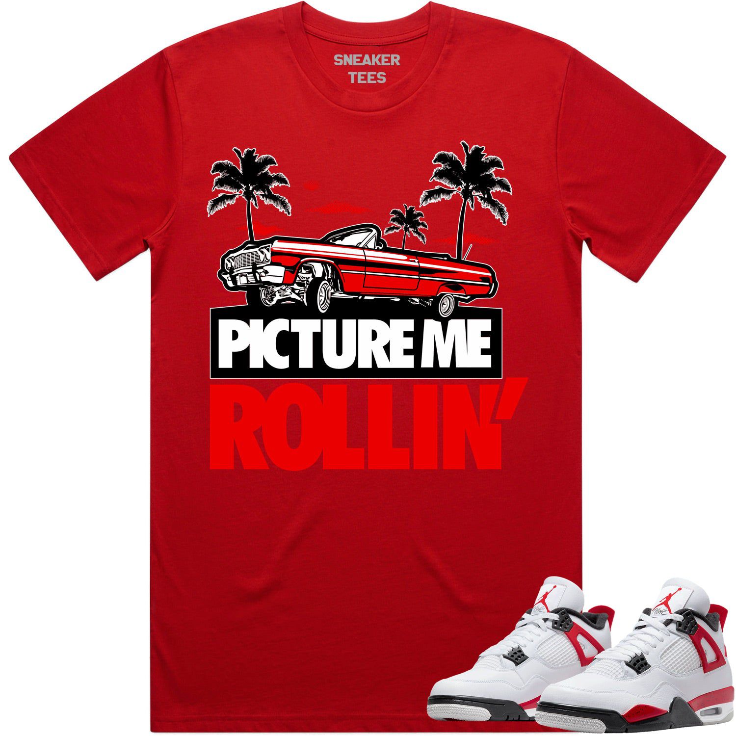 Jordan 4 Red Cement 4s Shirt to Match - RED PMR